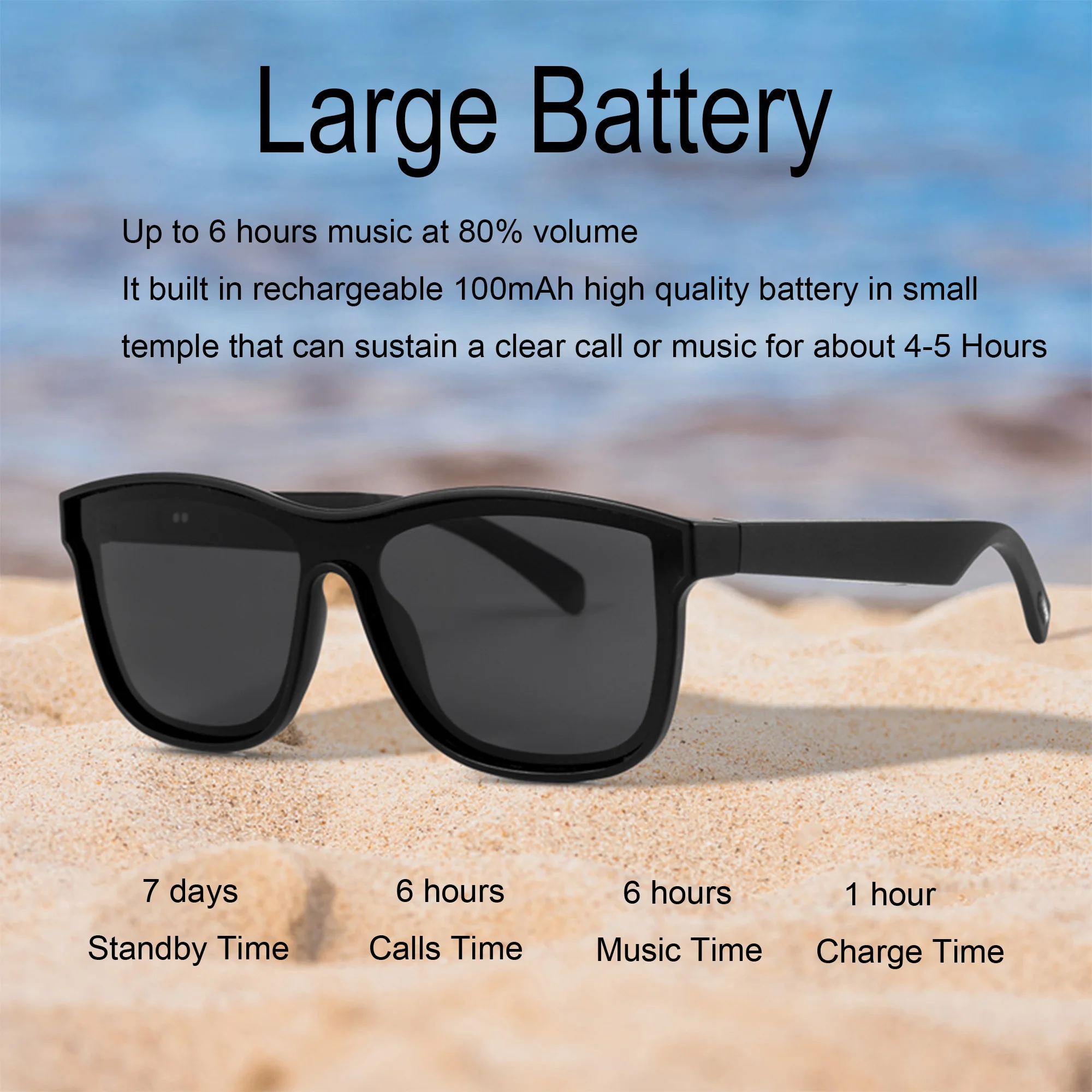AR/VR Smart Audio Sunglasses,Open Ear Listen Music and Calls, Bluetooth Smart Glasses ,IP5 Waterproof Feature for Outdoor Sports
AR/VR Smart Audio Sunglasses,Open Ear Listen Music and Calls, Bluetooth Smart Glasses ,IP5 Waterproof Feature for Outdoor Sports