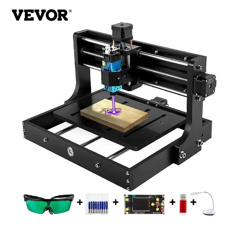 VEVOR CNC 3020 Router Laser Engraving Machine Kit w/ 5500mw Laser Engraver Offline Controller GRBL Control Wood Milling Machine
VEVOR CNC 3020 Router Laser Engraving Machine Kit w/ 5500mw Laser Engraver Offline Controller GRBL Control Wood Milling Machine