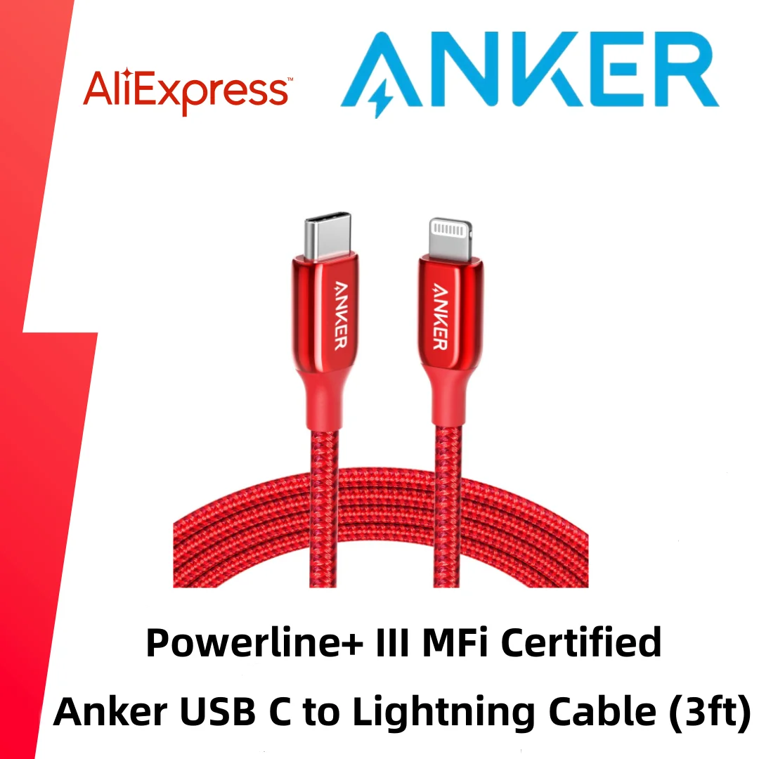 

Anker USB C to Lightning Cable (3ft) Powerline+ III MFi Certified Lightning Cable for iPhone 14 13 Pro 12 Pro Max 12 11 X XS XR