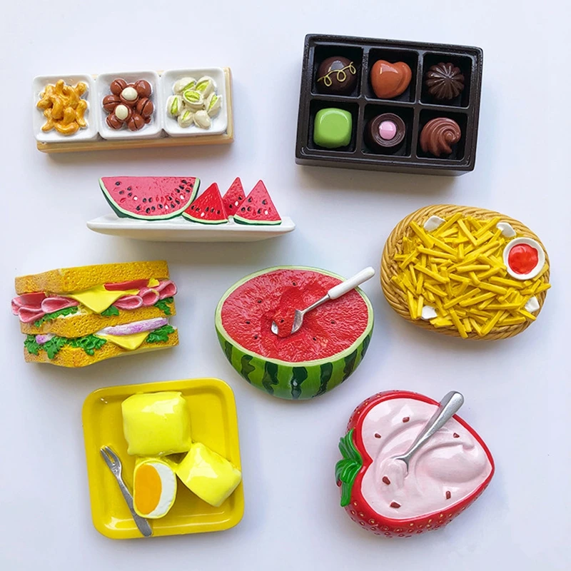 Handmade painted Strawberry Watermelon Fries Chocolate 3D Fridge Magnets Tourism Souvenirs Refrigerator Magnetic Stickers Gift
Handmade painted Strawberry Watermelon Fries Chocolate 3D Fridge Magnets Tourism Souvenirs Refrigerator Magnetic Stickers Gift