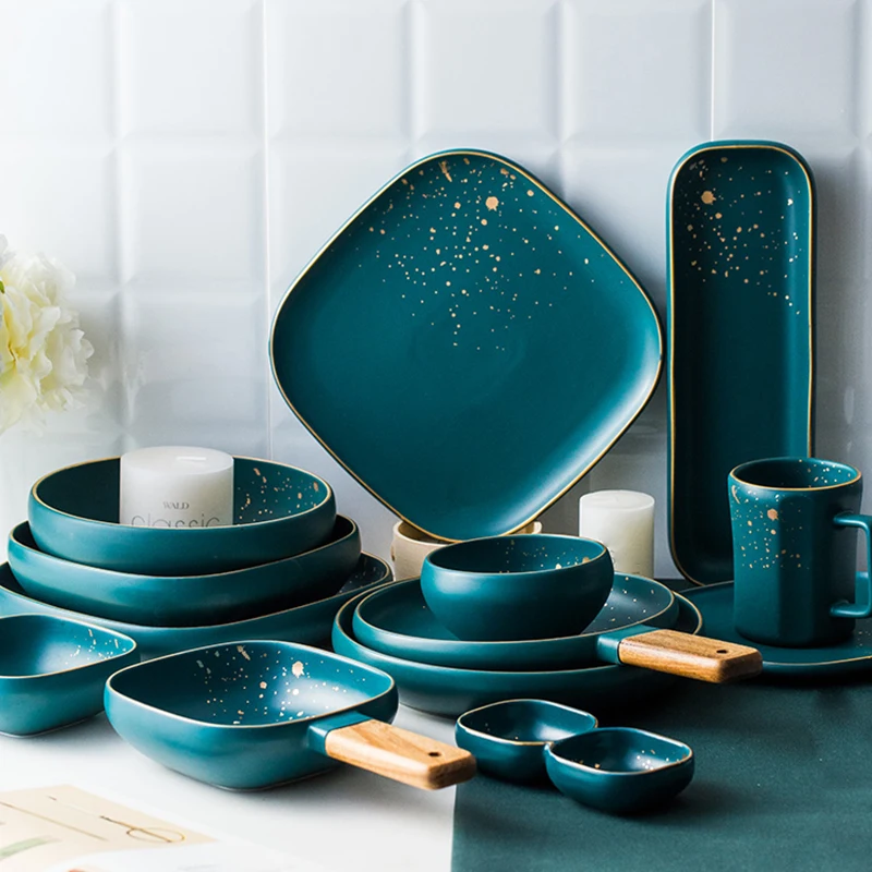 1PC Nordic Style Dark Green Ceramic Rice Soup Bowl Salad Vegetable Western Disc Steak Dinner Plate Dish Household Sets
1PC Nordic Style Dark Green Ceramic Rice Soup Bowl Salad Vegetable Western Disc Steak Dinner Plate Dish Household Sets