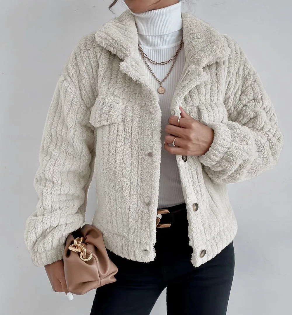 Autumn Winter Women Rabbit Plush Jacket Faux Fur Thick Coat Casual Long Sleeve Loose Overcoat Female Outerwear Lady Button Coat
Autumn Winter Women Rabbit Plush Jacket Faux Fur Thick Coat Casual Long Sleeve Loose Overcoat Female Outerwear Lady Button Coat