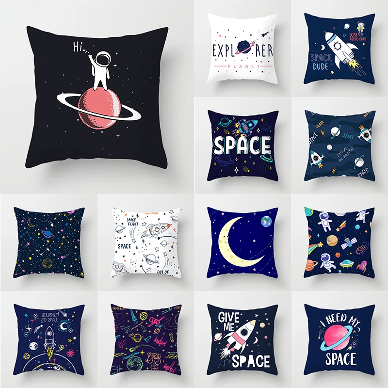 Outer Space Cat Moon Cushion Cover Universe Sun Planet Spacecraft Throw Pillow Case Astronaut Rocket Home Decorative Pillowcases
Outer Space Cat Moon Cushion Cover Universe Sun Planet Spacecraft Throw Pillow Case Astronaut Rocket Home Decorative Pillowcases