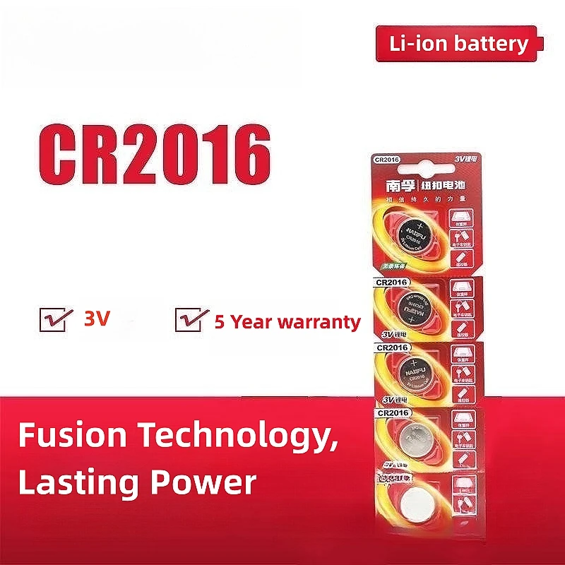 100% original 5pcs/lot CR2016 button cell 3V lithium batteries DL2016 BR2016 LM2016 3V CR 2016 for car remote control watch
100% original 5pcs/lot CR2016 button cell 3V lithium batteries DL2016 BR2016 LM2016 3V CR 2016 for car remote control watch