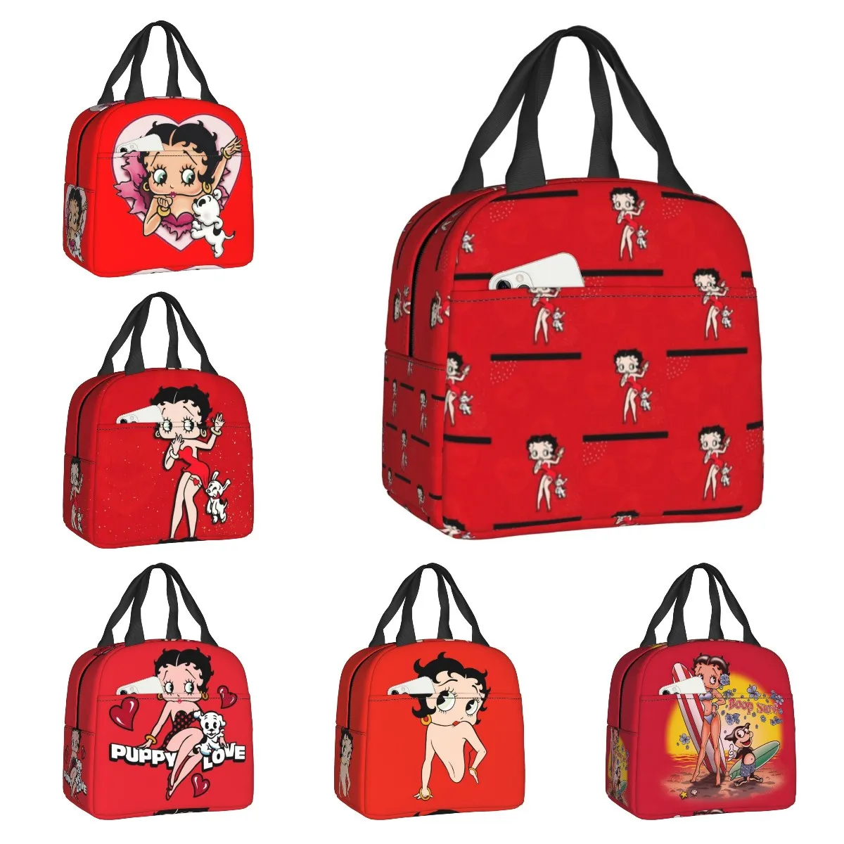 Изолированные сумки Boop Bettys для обедов для женщин, мультяшный анимационный многоразовый термоохладитель, коробка для еды, школьный Ланч-бок...
Изолированные сумки Boop Bettys для обедов для женщин, мультяшный анимационный многоразовый термоохладитель, коробка для еды, школьный Ланч-бок...