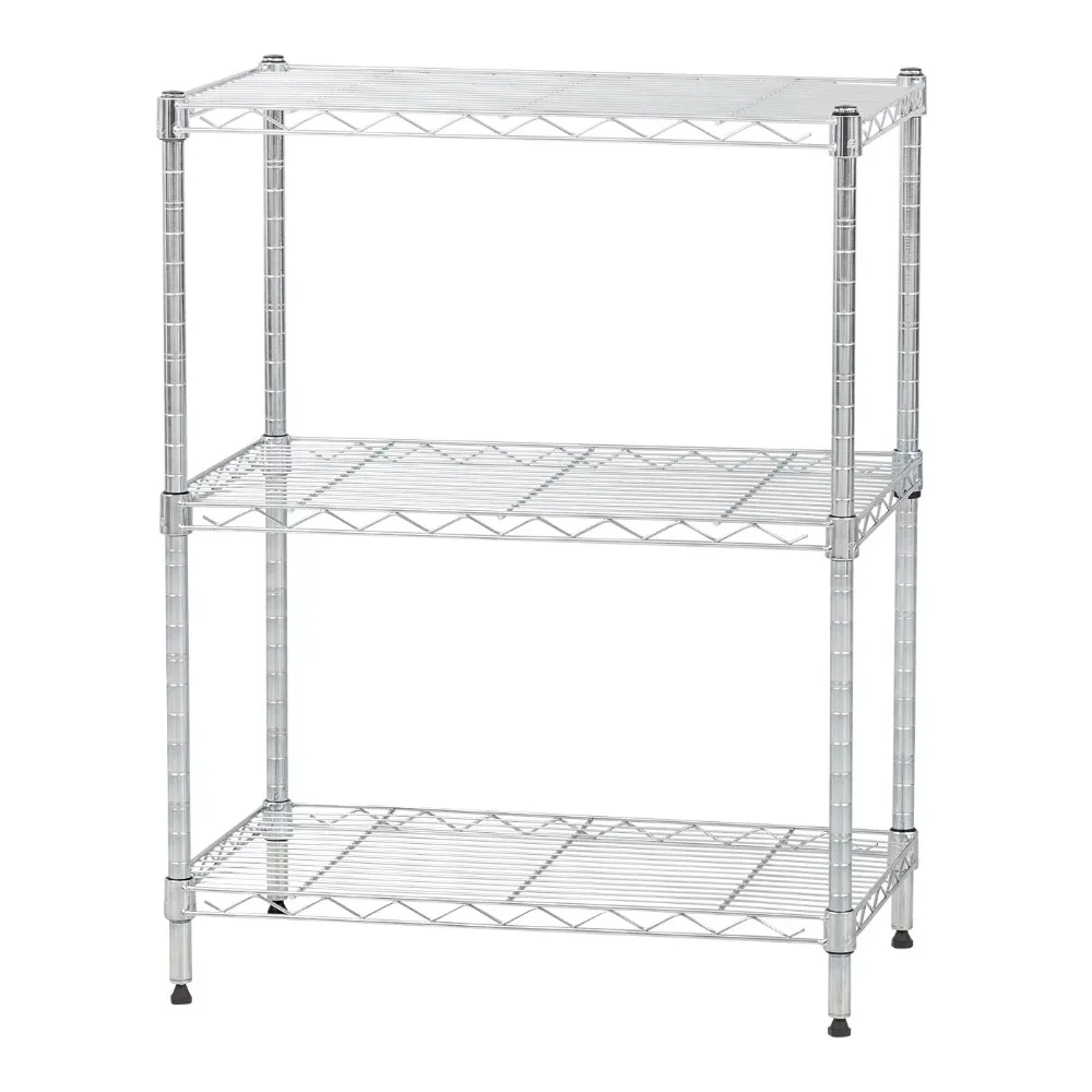 USA 3-Tier Adjustable Wire Shelf Storage Unit, Holds 200 lb per Shelf, Silver Organize
USA 3-Tier Adjustable Wire Shelf Storage Unit, Holds 200 lb per Shelf, Silver Organize