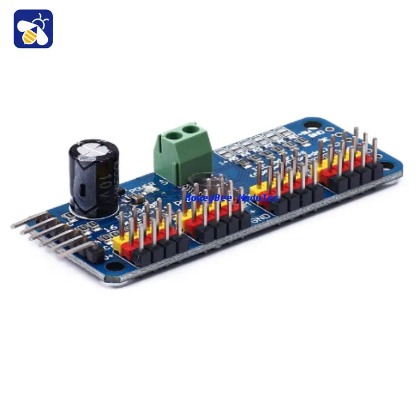 16-channel PWM Servo Driver Board Robot Controller IIC Interface Driver Module PCA9685 
16-channel PWM Servo Driver Board Robot Controller IIC Interface Driver Module PCA9685