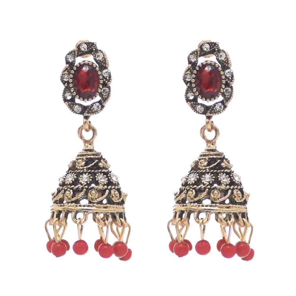 Red Crystal Bell Tassel Indian Jhumka Drop Earrings For Women Vintage Bridal Wedding Accessories Afghan Turkish Thailand Jewelry
Red Crystal Bell Tassel Indian Jhumka Drop Earrings For Women Vintage Bridal Wedding Accessories Afghan Turkish Thailand Jewelry