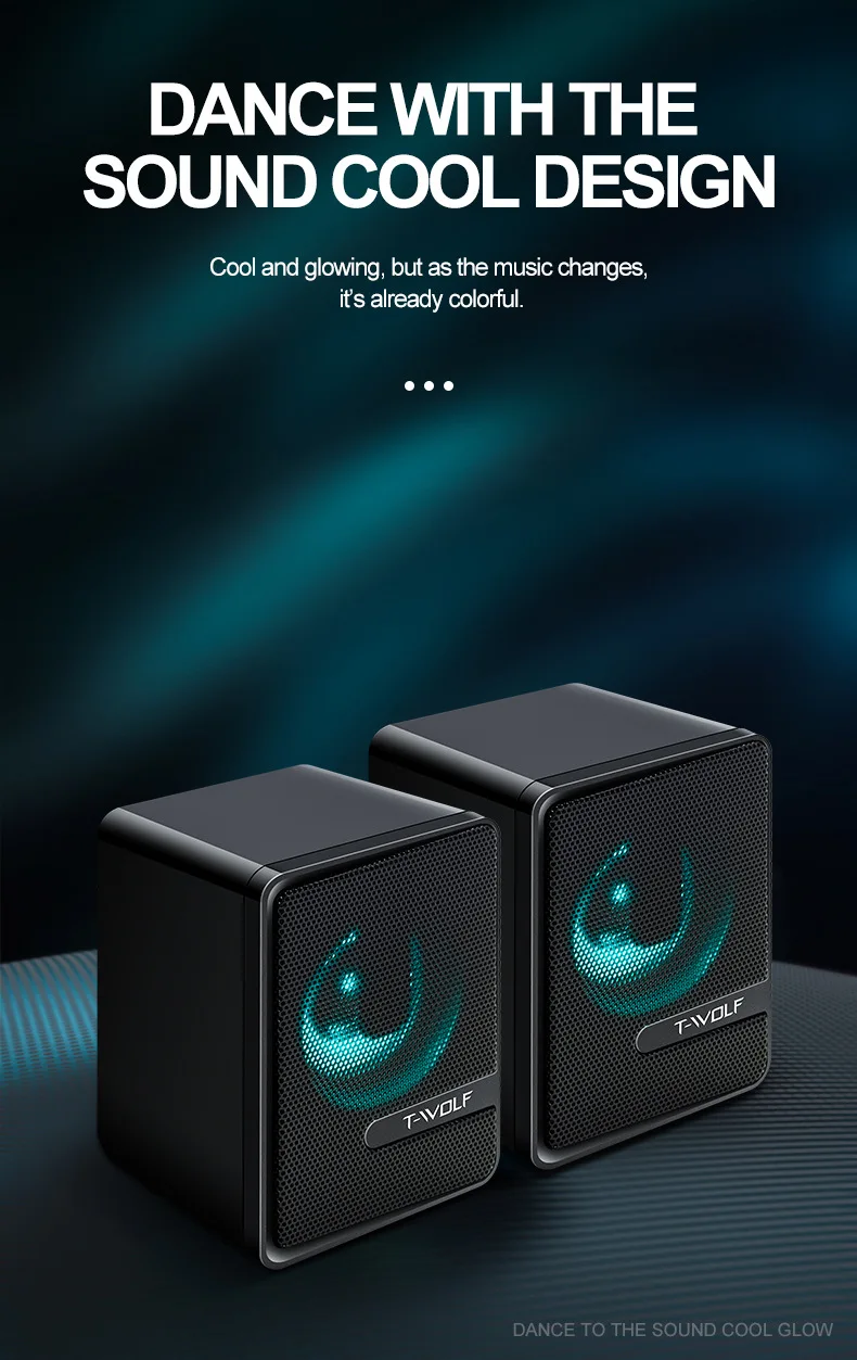 Portable Speakers for Notebook Desktop Mini Stereo Active Audio Cross-Border With 2 Parts Subwoofer Glow Speakers
Portable Speakers for Notebook Desktop Mini Stereo Active Audio Cross-Border With 2 Parts Subwoofer Glow Speakers