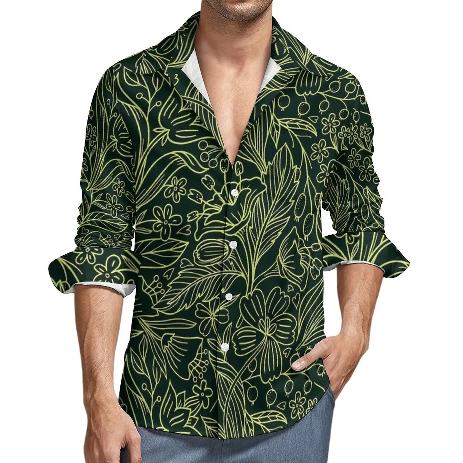 Ditsy Floral Casual Shirts Men Green Dense Flower Shirt Long Sleeve Vintage Y2K Blouses Spring Graphic Clothing Big Size
Ditsy Floral Casual Shirts Men Green Dense Flower Shirt Long Sleeve Vintage Y2K Blouses Spring Graphic Clothing Big Size