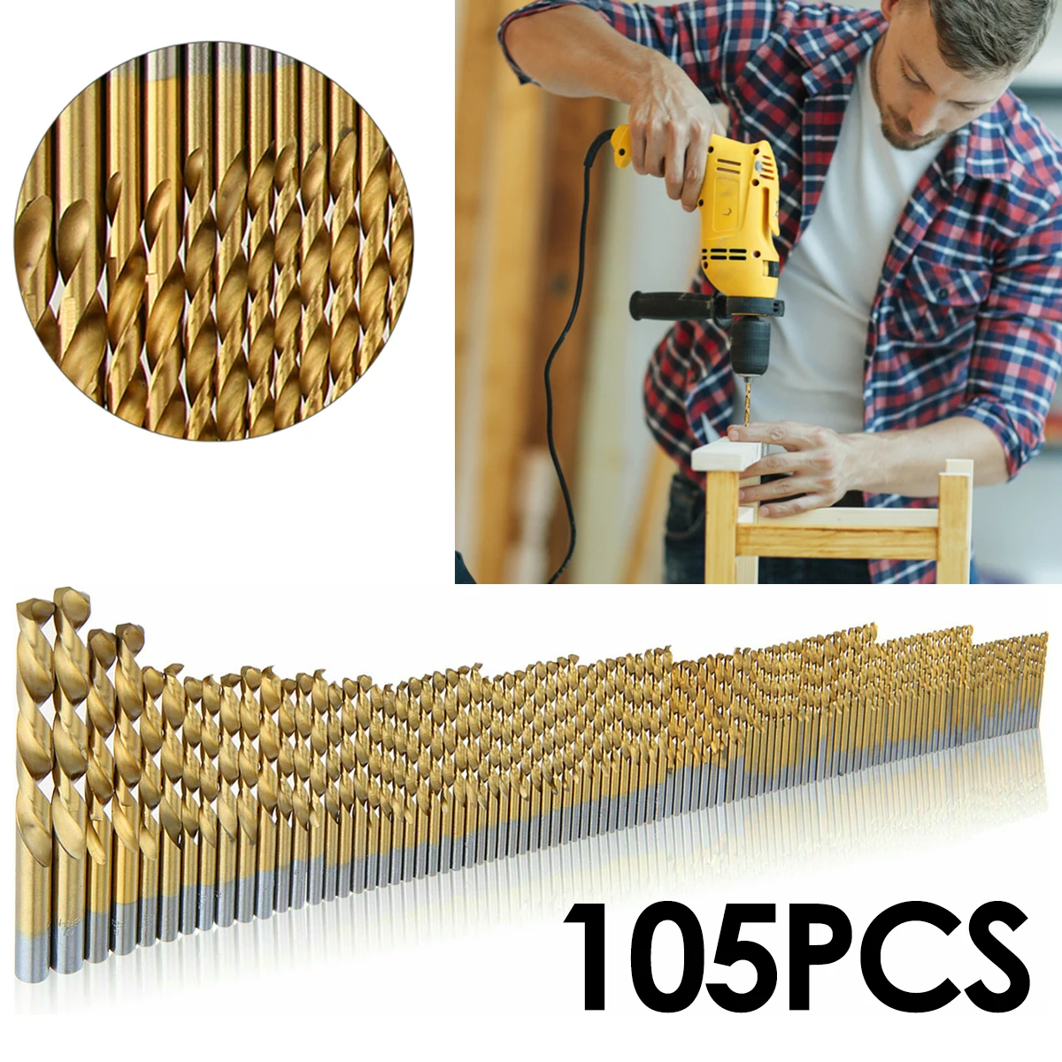 105Pcs Twist Drill Bit Set High Speed Steel Cobalt Drill Bit Set Multiple Size Wear Resistant Drill Bit Set Carpenter
105Pcs Twist Drill Bit Set High Speed Steel Cobalt Drill Bit Set Multiple Size Wear Resistant Drill Bit Set Carpenter