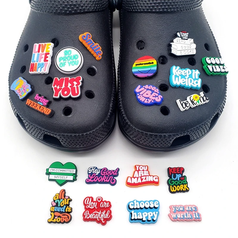 Inspirational English Croc Shoes Sandals Flower Shoe Buckle PVC Croc Shoe Charms Soft Rubber Garden Shoes Decorative Buckle
Inspirational English Croc Shoes Sandals Flower Shoe Buckle PVC Croc Shoe Charms Soft Rubber Garden Shoes Decorative Buckle