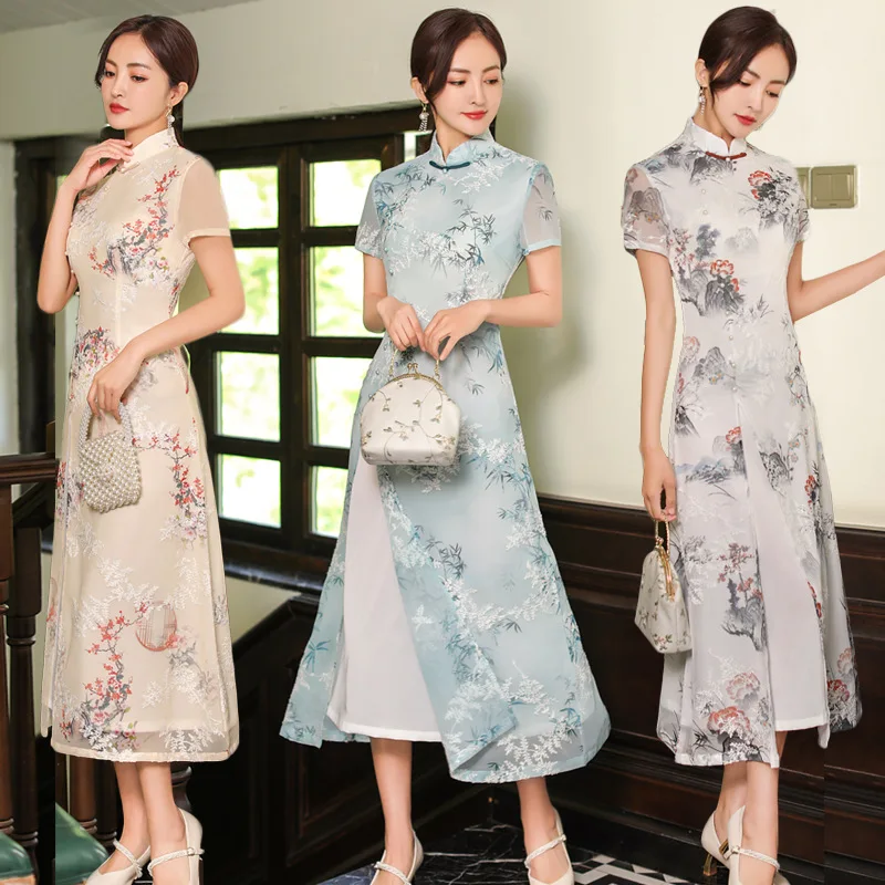 2022 Spring And Summer Women's New Improved Cheongsam Dress Dress Dress Fashion Slim Girl Chiffon Embroidery Chinese Style M-4XL
2022 Spring And Summer Women's New Improved Cheongsam Dress Dress Dress Fashion Slim Girl Chiffon Embroidery Chinese Style M-4XL