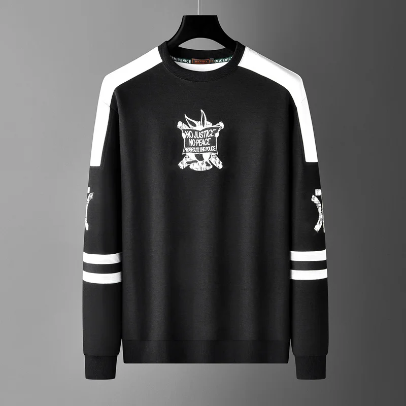 High end luxury brand printed round neck sweater men's 2023 autumn trend color blocking personalized sports casual pullover men
High end luxury brand printed round neck sweater men's 2023 autumn trend color blocking personalized sports casual pullover men