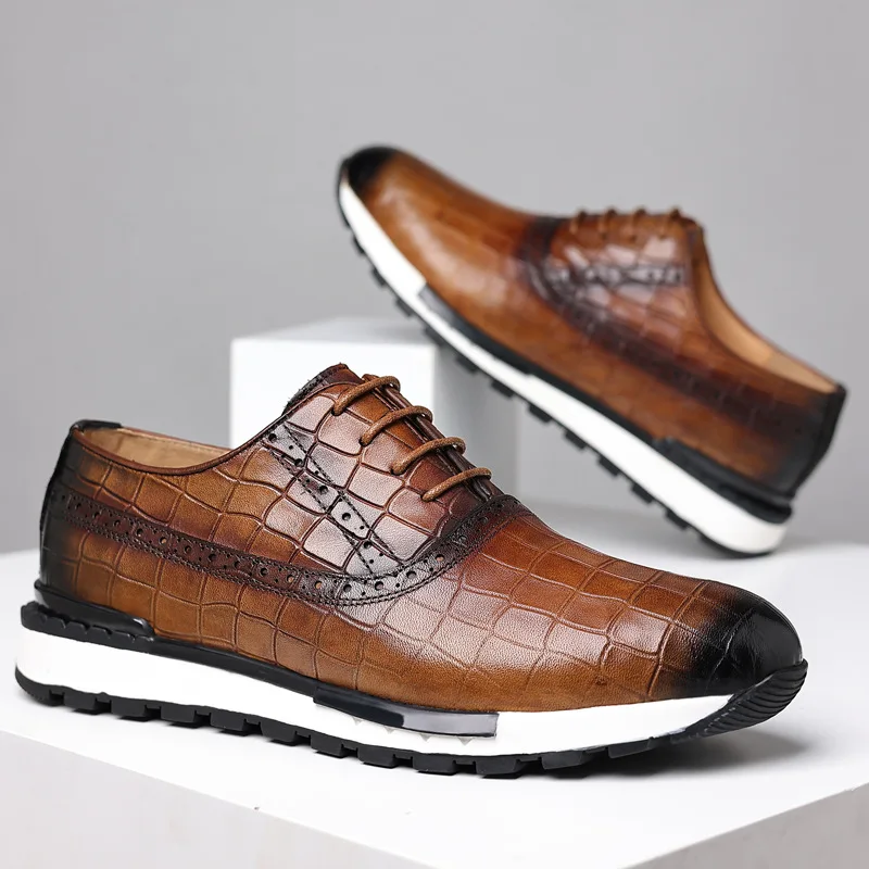 Quality Mens Casual Leather Shoes Genuine Leather Handmade 2023 Fashion Crocodile Pattern British Trend Brand Business Shoes Man
Quality Mens Casual Leather Shoes Genuine Leather Handmade 2023 Fashion Crocodile Pattern British Trend Brand Business Shoes Man