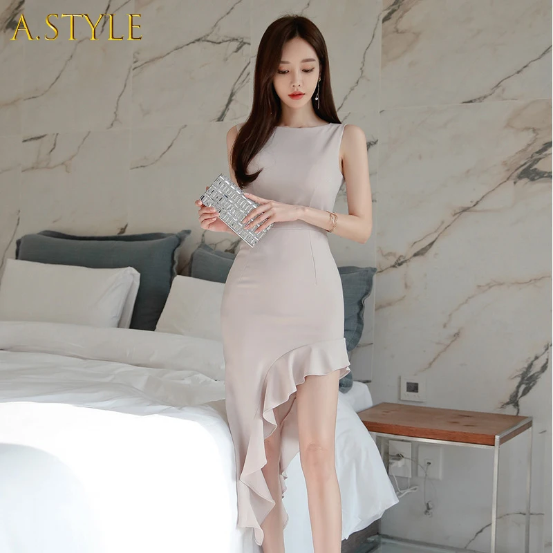 A GIRLS new arrival women fashion bodycon dress temperament korean style summer elegant ruffles office lady
A GIRLS new arrival women fashion bodycon dress temperament korean style summer elegant ruffles office lady