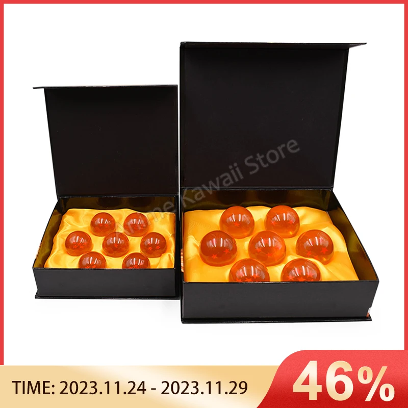 

7pcs/set 3.5cm 4.5cm 5.7cm Ball 1-7 Stars Crystal Balls DragonBall Z Action Figure Box Packaged Complete Set Ball Toys Halloween