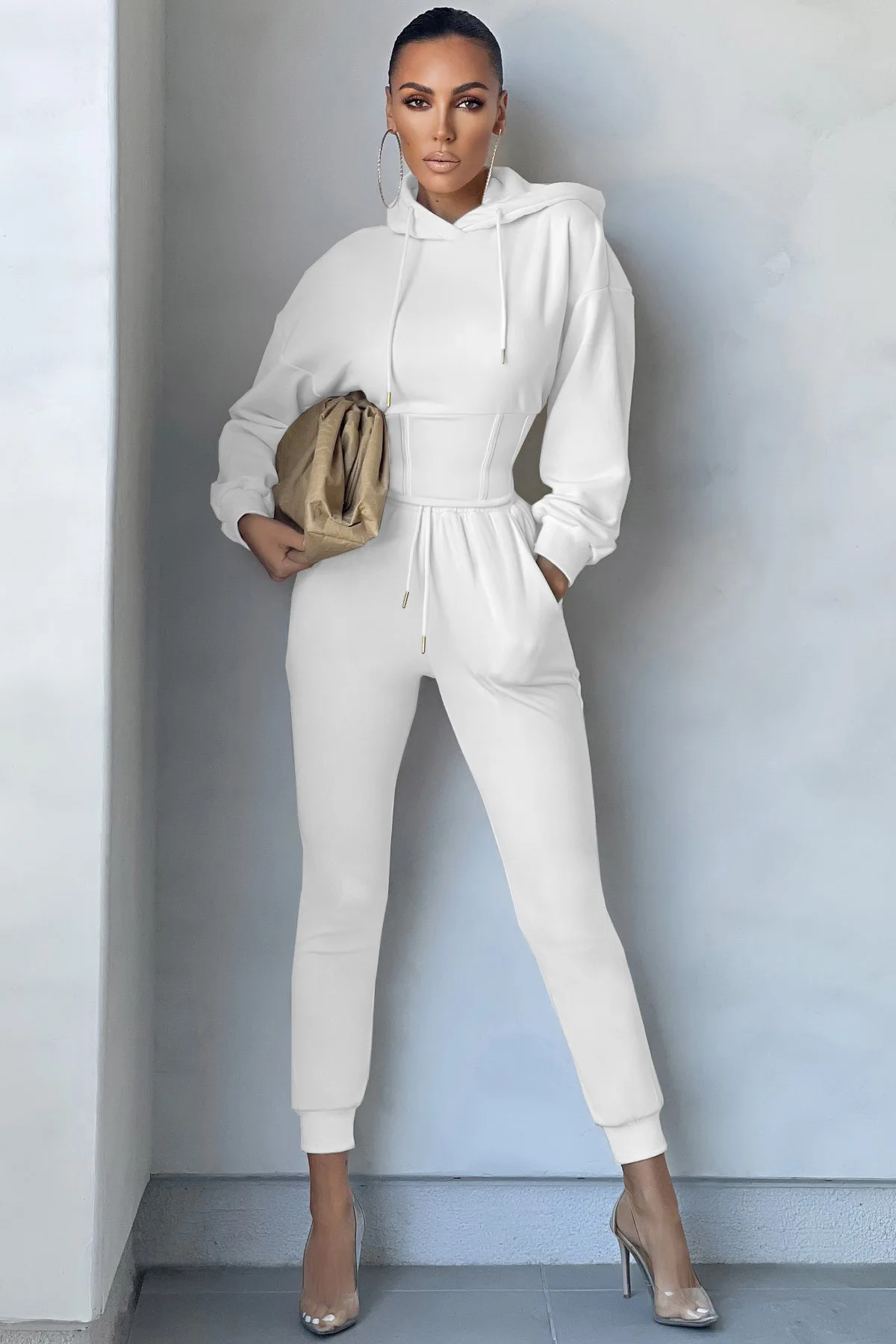 Stylish Temperament Two Piece Sets Womens Outifits Long Sleeves Waistband Hoodie + Drawstring Pencil Pants 2022 Streetwear Suits
Stylish Temperament Two Piece Sets Womens Outifits Long Sleeves Waistband Hoodie + Drawstring Pencil Pants 2022 Streetwear Suits