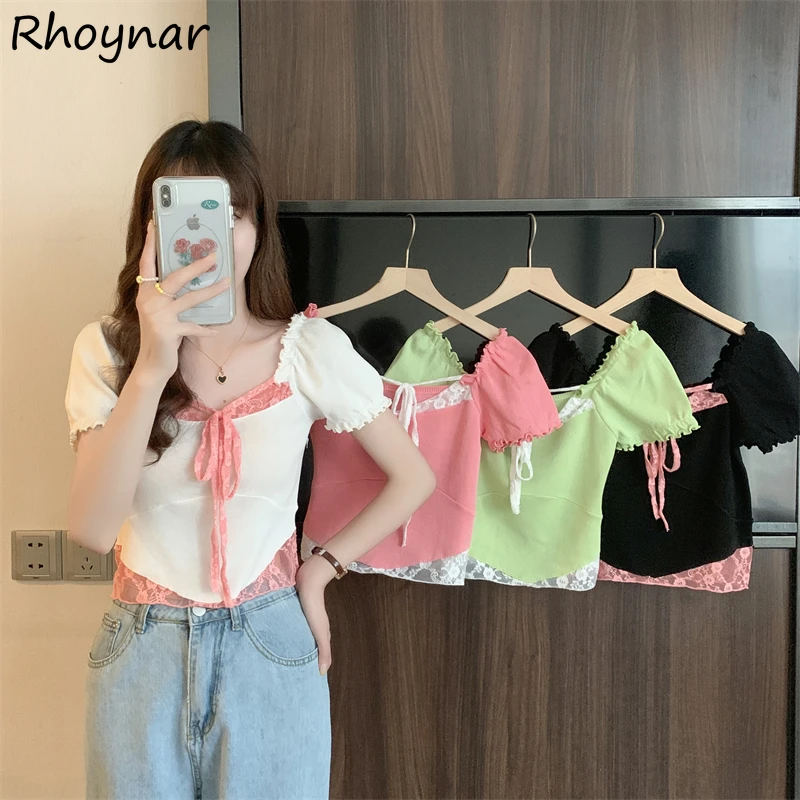 T-shirts Women Summer Patchwork Bandage Design Square Collar Trendy Sexy Young Female Sweet Elegant Thin Crop Tops Chic Korean
T-shirts Women Summer Patchwork Bandage Design Square Collar Trendy Sexy Young Female Sweet Elegant Thin Crop Tops Chic Korean