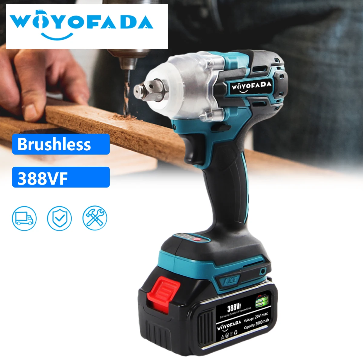 Brushless Cordless Electric Impact Wrench High torque 1/2 inch Power Tools Lithium ion Battery Compatible For Makita 18V Battery
Brushless Cordless Electric Impact Wrench High torque 1/2 inch Power Tools Lithium ion Battery Compatible For Makita 18V Battery