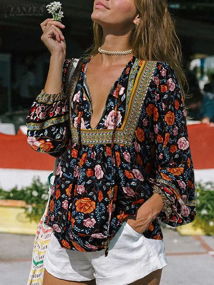 ZANZEA Vintage Floral Holiday Tunic Top Spring Bohemian Printed Blouse Women Casual Long Sleeve V Neck Shirt Female Club Blusas
ZANZEA Vintage Floral Holiday Tunic Top Spring Bohemian Printed Blouse Women Casual Long Sleeve V Neck Shirt Female Club Blusas