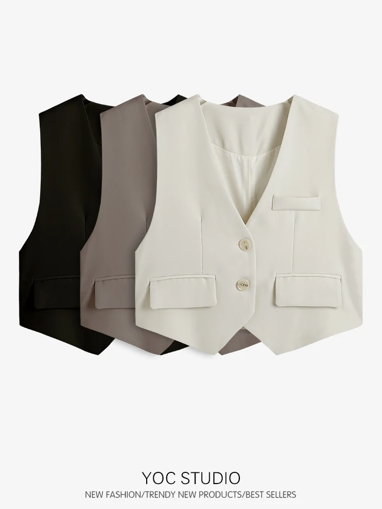 Ladies Vest Thin Summer Casual Design Womens Fashion Top Black Suit Sleeveless Jacket
Ladies Vest Thin Summer Casual Design Womens Fashion Top Black Suit Sleeveless Jacket