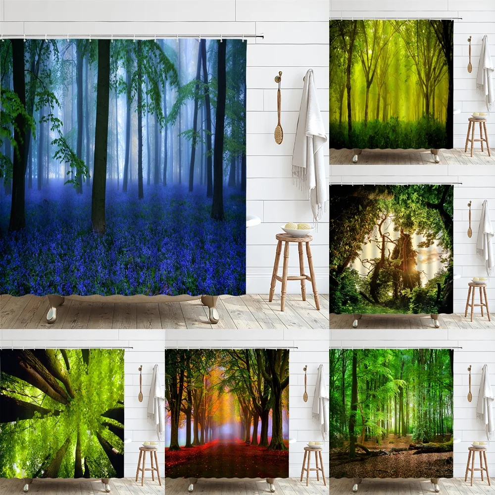 Forest Shower Curtain Mystical Fantasy Woodland Fog Tall Trees Bushes Natural Scenery Flower Fabric Bathroom Decor Curtains Sets
Forest Shower Curtain Mystical Fantasy Woodland Fog Tall Trees Bushes Natural Scenery Flower Fabric Bathroom Decor Curtains Sets