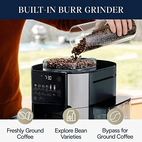 TrueBrew Drip Coffee Maker, Built in Grinder, Single Serve, 8 oz to 24 oz, Hot or Iced Coffee, Stainless, CAM51025MB Stainless s 
TrueBrew Drip Coffee Maker, Built in Grinder, Single Serve, 8 oz to 24 oz, Hot or Iced Coffee, Stainless, CAM51025MB Stainless s