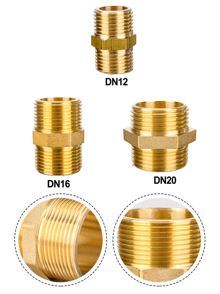 Brass Pipe Hex Nipple Fitting Quick Coupler Adapter DN12 1/2" DN16 3/4" DN20 1" BSP Male To Male Thread Water Oil Gas Connector
Brass Pipe Hex Nipple Fitting Quick Coupler Adapter DN12 1/2" DN16 3/4" DN20 1" BSP Male To Male Thread Water Oil Gas Connector