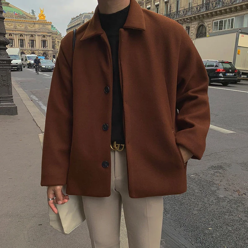 Корейское мужское шерстяное пальто, уличная одежда, повседневная, свободная, шорты, модная, Единый цвет, осень и зима
Корейское мужское шерстяное пальто, уличная одежда, повседневная, свободная, шорты, модная, Единый цвет, осень и зима