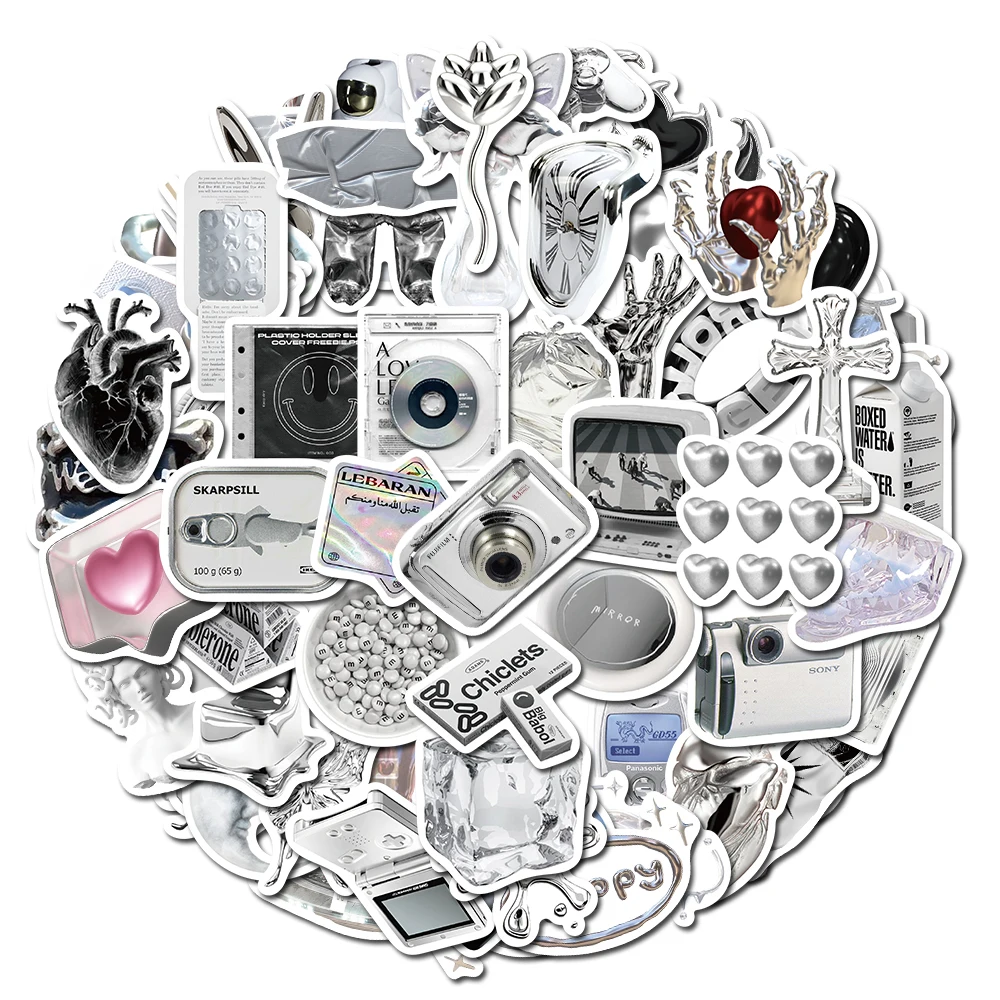 10/30/66PCS Cool Ins Style Cartoon Laser Aesthetic Stickers Silver Simple Decals Skateboard Guitar Notebook Car Graffiti Sticker
10/30/66PCS Cool Ins Style Cartoon Laser Aesthetic Stickers Silver Simple Decals Skateboard Guitar Notebook Car Graffiti Sticker