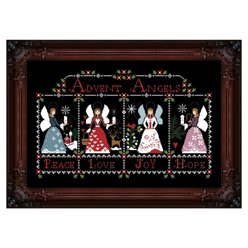 Advent angels cross stitch kit cotton thread 18ct 14ct 11ct black canvas stitching embroidery DIY
Advent angels cross stitch kit cotton thread 18ct 14ct 11ct black canvas stitching embroidery DIY