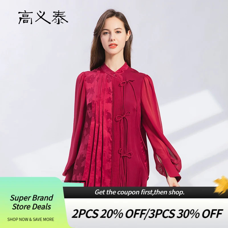 Love Chinese Court Style Red Bow Covered Button Long Shirt Sleeves Blouses Party Stand-up Collar Pleated Womens Tops BY113
Love Chinese Court Style Red Bow Covered Button Long Shirt Sleeves Blouses Party Stand-up Collar Pleated Womens Tops BY113