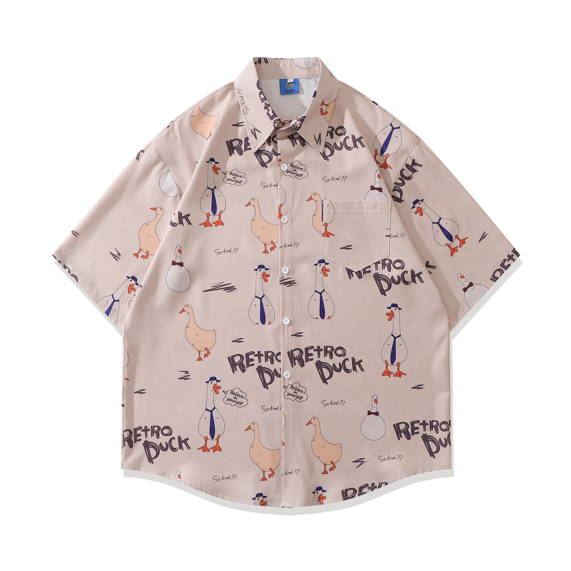Retro Funny Cartoon Full Printed Short-Sleeved Shirt Men's Fashion Brand Loose Couple Casual All-Match Cartoon Shirt
Retro Funny Cartoon Full Printed Short-Sleeved Shirt Men's Fashion Brand Loose Couple Casual All-Match Cartoon Shirt