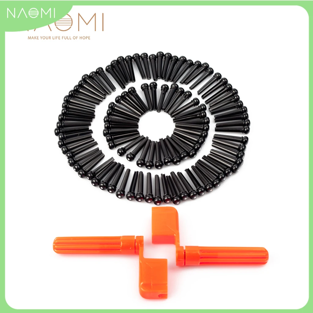 NAOMI 100PCS Acoustic Guitar Pins + 2PCS Guitar String Winder Pegs Guitar Bridge Pins Orange + Black Guitar Parts Accessories 
NAOMI 100PCS Acoustic Guitar Pins + 2PCS Guitar String Winder Pegs Guitar Bridge Pins Orange + Black Guitar Parts Accessories