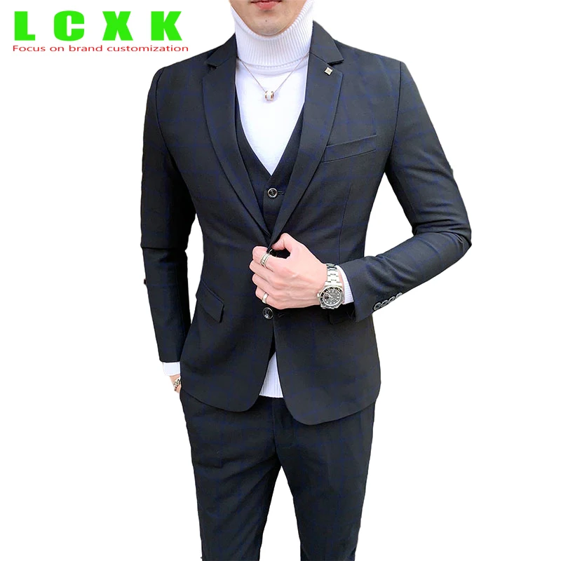 Men Dress Blazers Pants Vest 3 Piece Set / Male Wedding New 2022 Autumn Business Formal Plaid Suit Luxury Slim Fit Coat Trousers
Men Dress Blazers Pants Vest 3 Piece Set / Male Wedding New 2022 Autumn Business Formal Plaid Suit Luxury Slim Fit Coat Trousers
