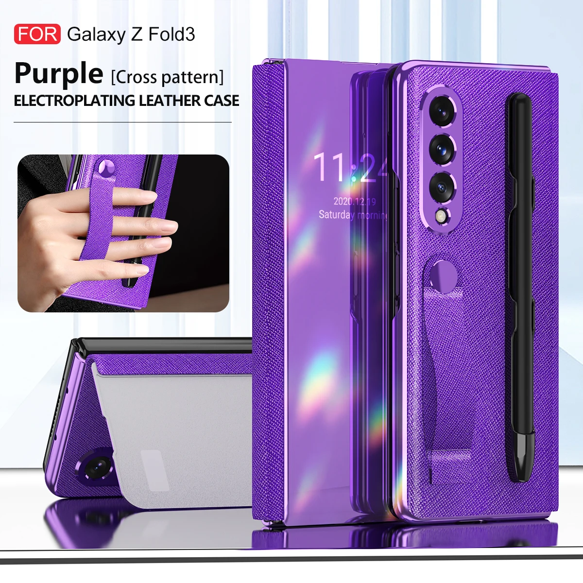 Smart Mirror Flip Phone Case For Galaxy Z Fold 3 Case Hinge Protection For Samsung Galaxy Z Fold 3 Cases with Magnetic Pen Slot
Smart Mirror Flip Phone Case For Galaxy Z Fold 3 Case Hinge Protection For Samsung Galaxy Z Fold 3 Cases with Magnetic Pen Slot