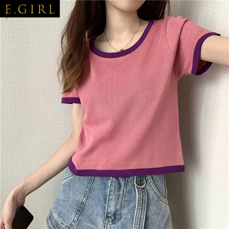 T-shirts Women Crop Tops Simple Teens College All-match Solid Colors Daily Inside Clothing Korean Style Female Leisure Thin Lazy
T-shirts Women Crop Tops Simple Teens College All-match Solid Colors Daily Inside Clothing Korean Style Female Leisure Thin Lazy