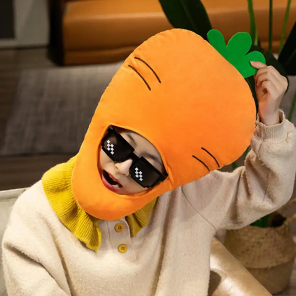 

Carrot Headgear PP Cotton Filling Cute Cross-dressing Plush Hat Wearable Photography Prop Headwear Vegetable Hat Cosplay Party