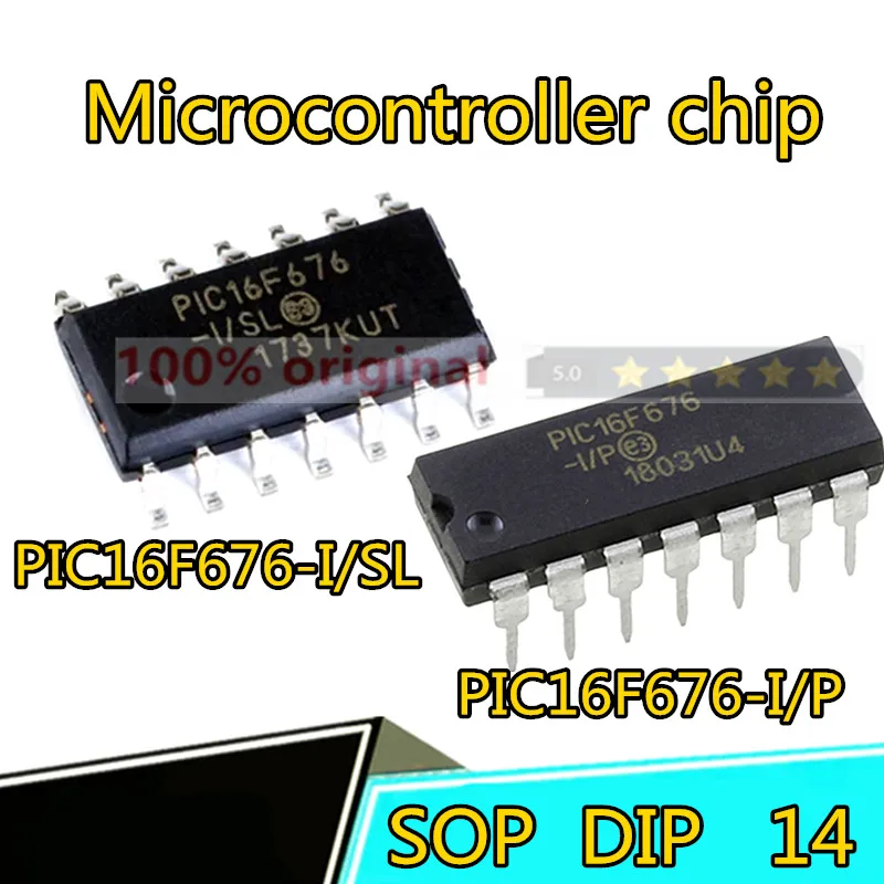 10PCS PIC16F676-I/SL SOP PIC16F676-I/P DIP PIC16F676 8-bit microcontroller brand new genuine single chip computer 
10PCS PIC16F676-I/SL SOP PIC16F676-I/P DIP PIC16F676 8-bit microcontroller brand new genuine single chip computer