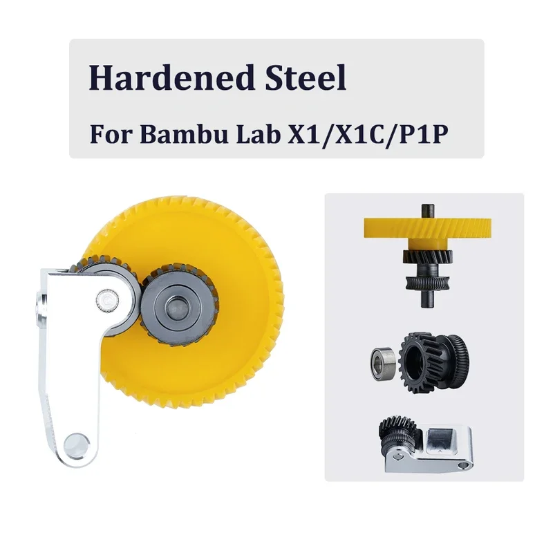 Обновленная шестерня экструдера из закаленной стали в сборе для Bambu Lab P1S P1P X1 Carbon