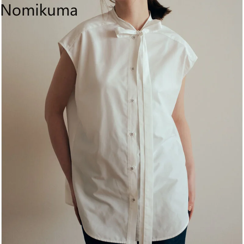 Nomikuma Shirts for Women Summer Sleeveless Drawstring Solid Color Simple Roupas Femininas Japanese Elegant Fashion Chemisiers
Nomikuma Shirts for Women Summer Sleeveless Drawstring Solid Color Simple Roupas Femininas Japanese Elegant Fashion Chemisiers