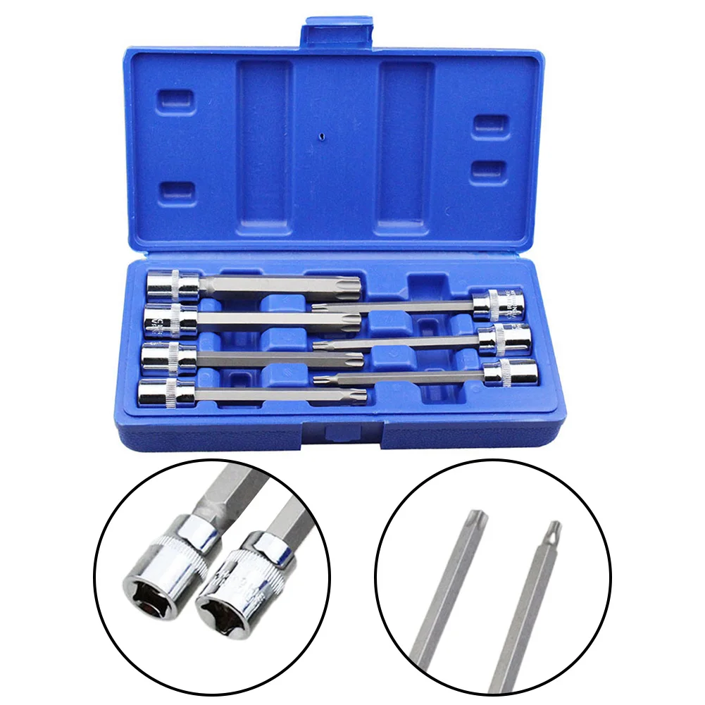 7 Pcs 3/8'' Socket Tool Set Torx Star Bit Driver T25-T60 110mm Hex Shank For Electric Screwdriver Wrench Power Tools Accessories
7 Pcs 3/8'' Socket Tool Set Torx Star Bit Driver T25-T60 110mm Hex Shank For Electric Screwdriver Wrench Power Tools Accessories