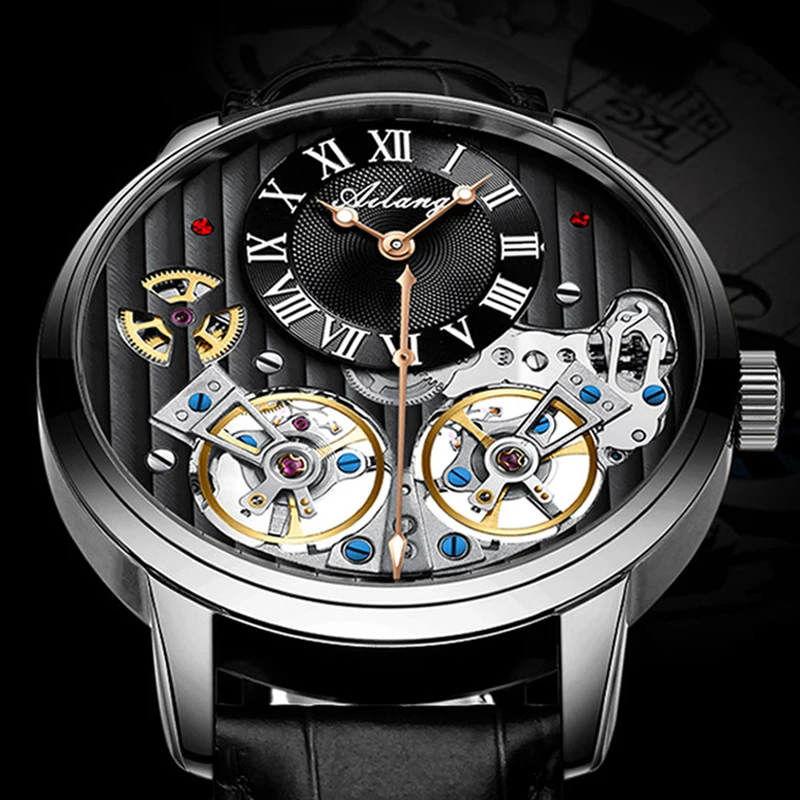 AILANG Luxury Double Tourbillon Watches for Men Fashion Design Skeleton Mechanical Watch Leather Waterproof Hollow Wristwatch
AILANG Luxury Double Tourbillon Watches for Men Fashion Design Skeleton Mechanical Watch Leather Waterproof Hollow Wristwatch