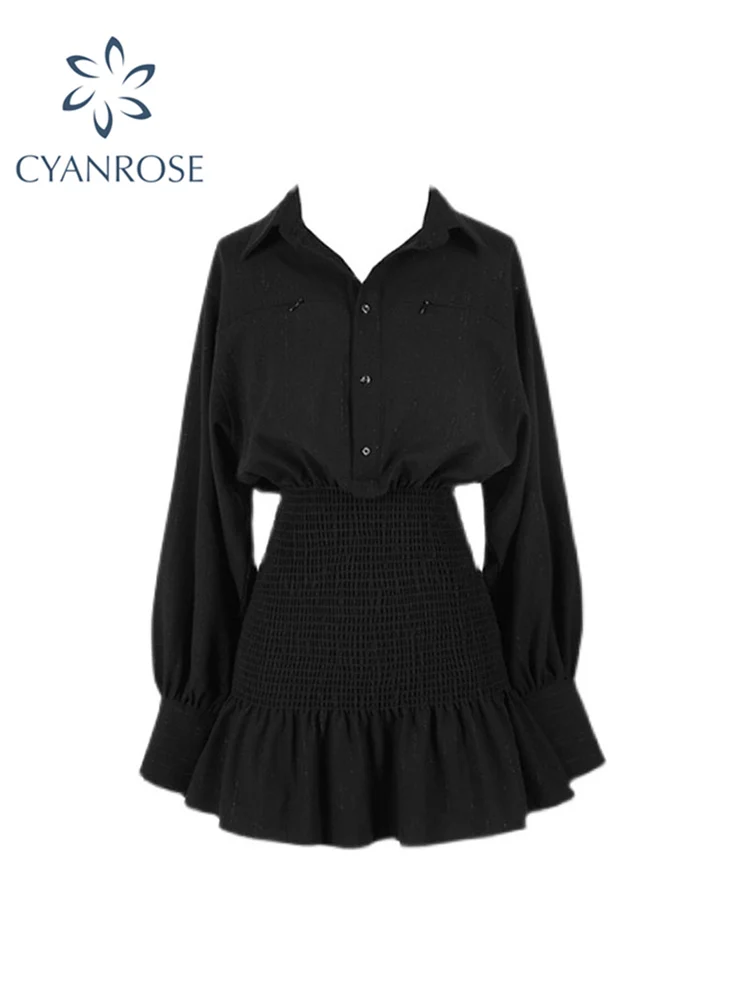 Black Gothic Women's Shirt Dress French Style Vintage Retro Dress Long Sleeve Casual Chic Elegant Tunic High Waist Sundress 2022
Black Gothic Women's Shirt Dress French Style Vintage Retro Dress Long Sleeve Casual Chic Elegant Tunic High Waist Sundress 2022