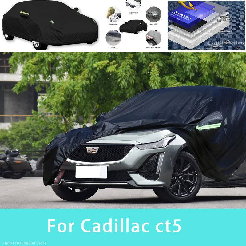 

For Cadillac ct5 Outdoor Protection Full Car Covers Snow Cover Sunshade Waterproof Dustproof Exterior Car accessories