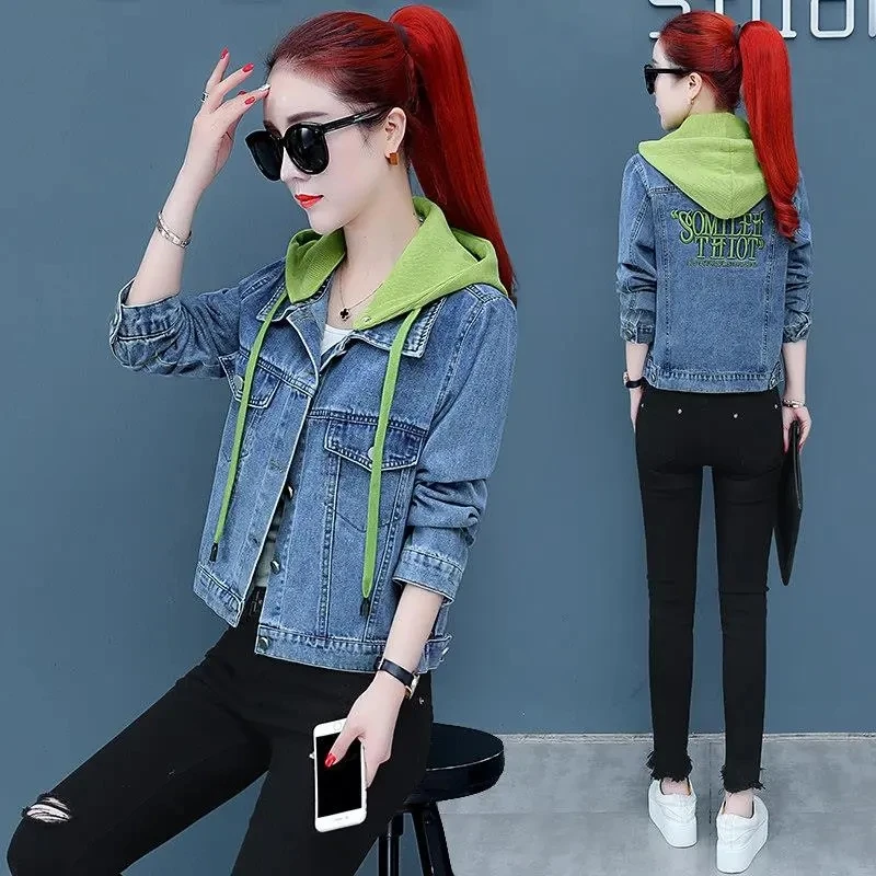 2022 New Autumn Women's Denim Jacket Long Sleeve Short Coat Hooded Female Jeans Jackets Casual Loose Cowboy Outwear S-5XL
2022 New Autumn Women's Denim Jacket Long Sleeve Short Coat Hooded Female Jeans Jackets Casual Loose Cowboy Outwear S-5XL