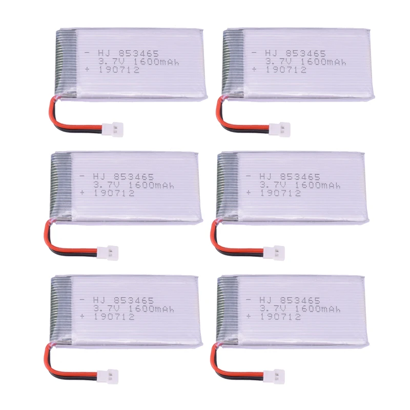 6Pcs 3.7V 1600mAh Lipo Battery High Capacity With Charger For RC Quadcopter Drone Parts
6Pcs 3.7V 1600mAh Lipo Battery High Capacity With Charger For RC Quadcopter Drone Parts