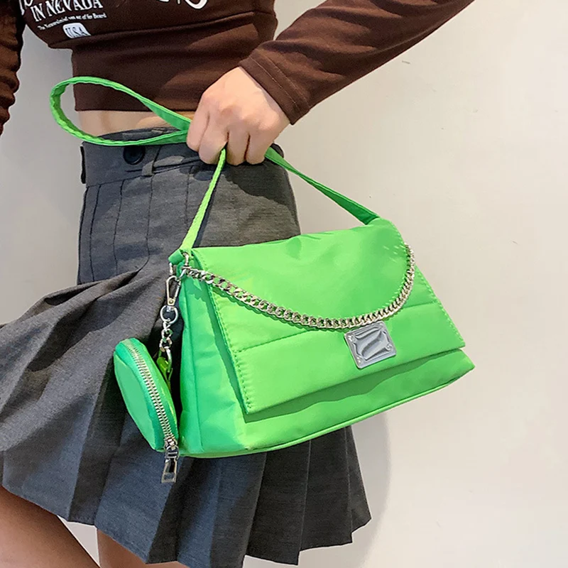 New Arrivals Women Shoulder Bag Metal Chains Women Bag Solid Color Candy Color Casual All Match Bag
New Arrivals Women Shoulder Bag Metal Chains Women Bag Solid Color Candy Color Casual All Match Bag