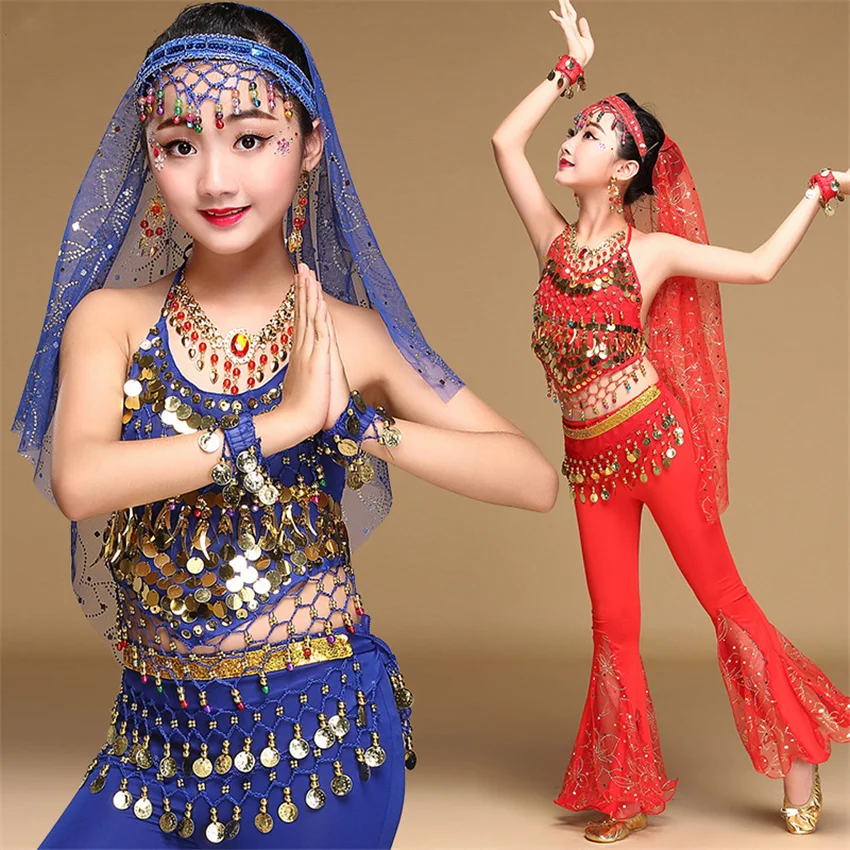 Girls Indian Belly Dance Costumes Wrap Bell-bottoms Sequin Performance Stage Wear Girls Bollywood Oriental Bellydance Dress
Girls Indian Belly Dance Costumes Wrap Bell-bottoms Sequin Performance Stage Wear Girls Bollywood Oriental Bellydance Dress